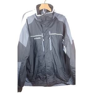 Vintage Columbia Interchange Jacket Men’s XL Black/Grey Waterproof Shell